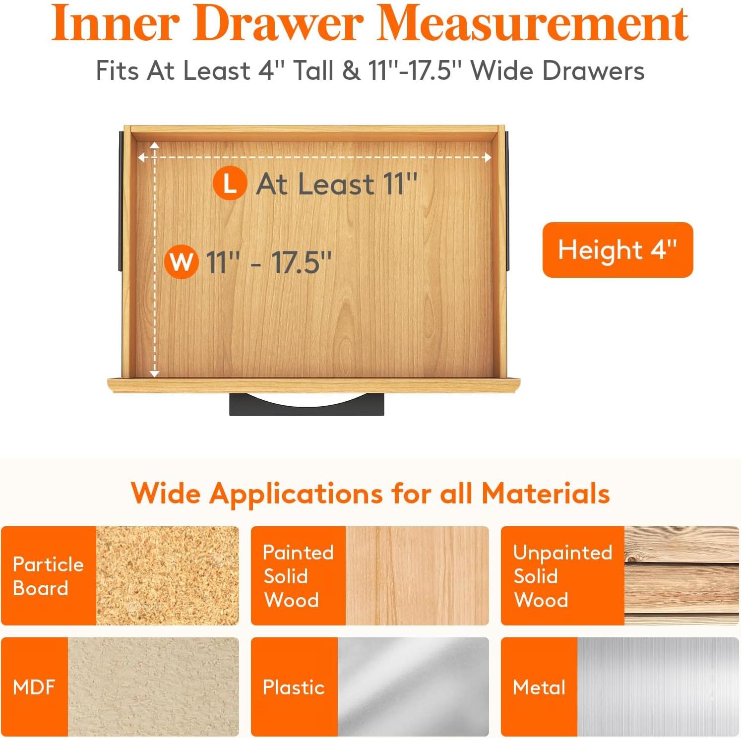 Divisores de Cajón Ajustables Lifewit 5 Piezas 10 cm Alto