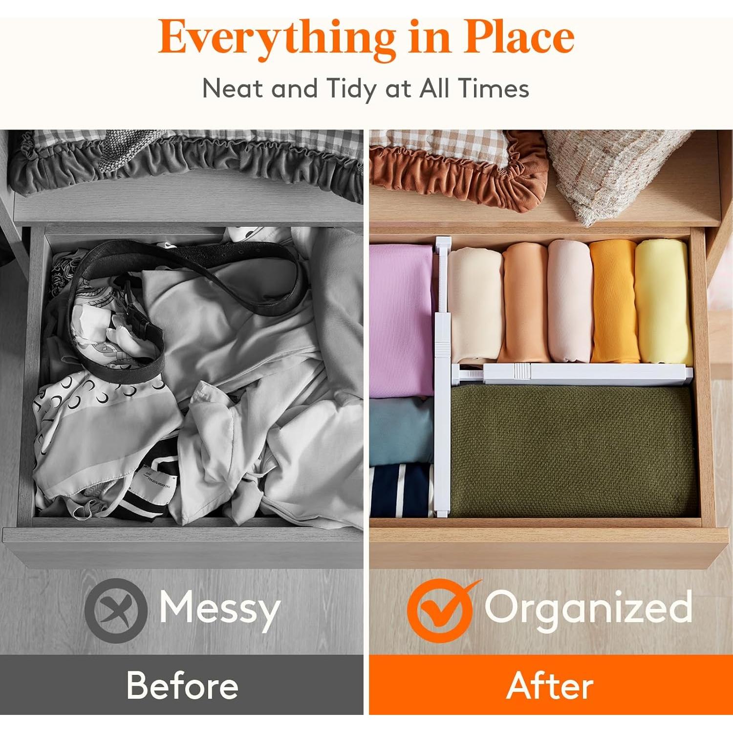 Divisores de Cajón Ajustables Lifewit 5 Piezas 10 cm Alto