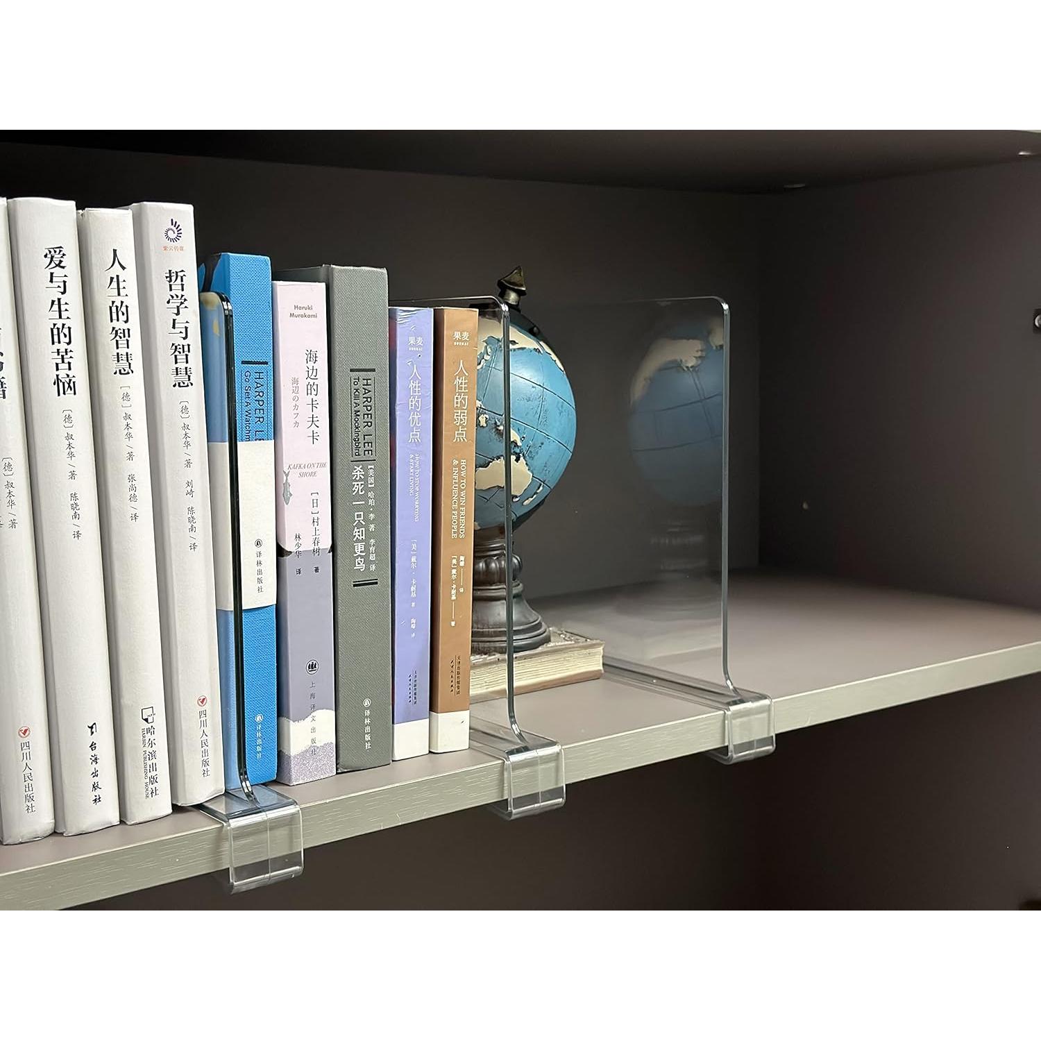 Divisores de Estante Acrílico Transparente LikeU 6 PCS