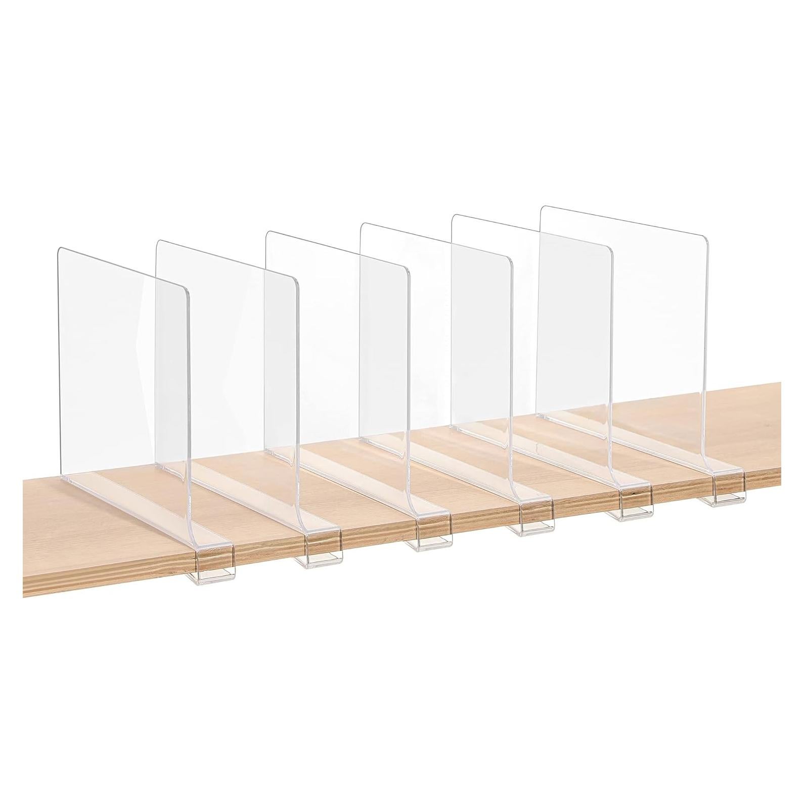 Divisores de Estantes Acrílico ZORCOR 6 Piezas 27.94x20.57cm