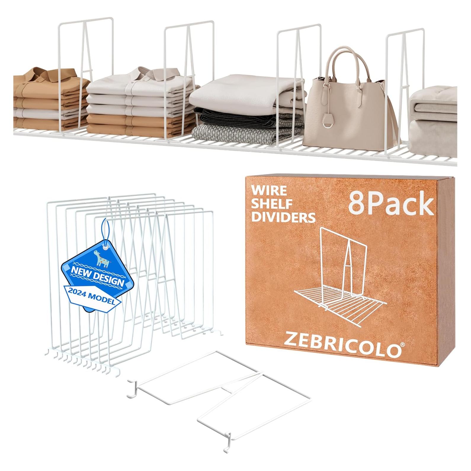 Divisores de Estante Zebricolo Juego de 8 Blanco 30.48 cm