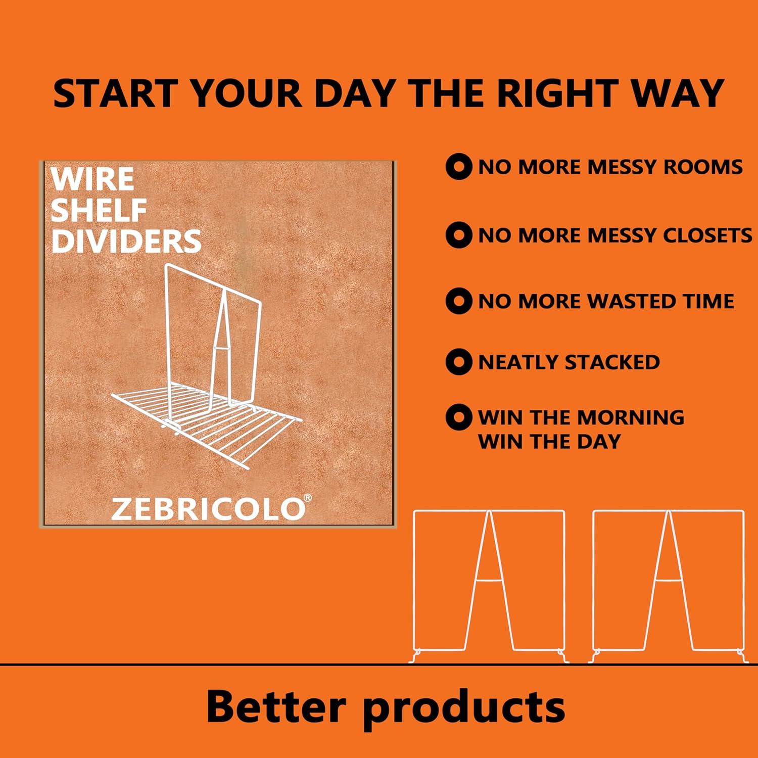 Divisores de Estante Zebricolo Juego de 8 Blanco 30.48 cm