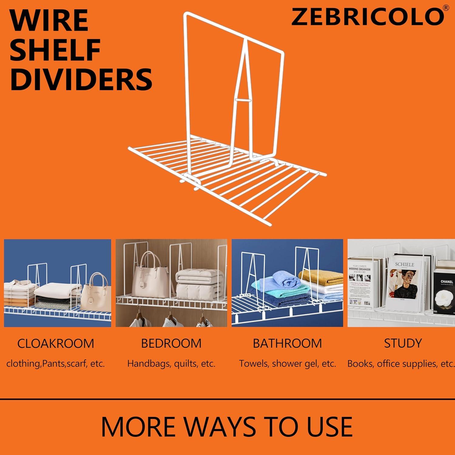 Divisores de Estante Zebricolo Juego de 8 Blanco 30.48 cm