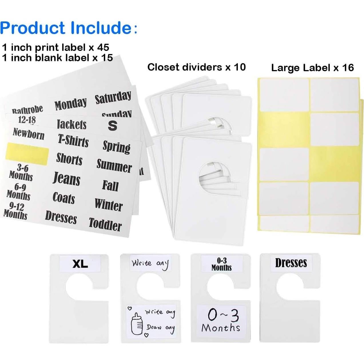 Divisores de Ropa TraGoods 10 Piezas Blanco Perla 13.6x9cm