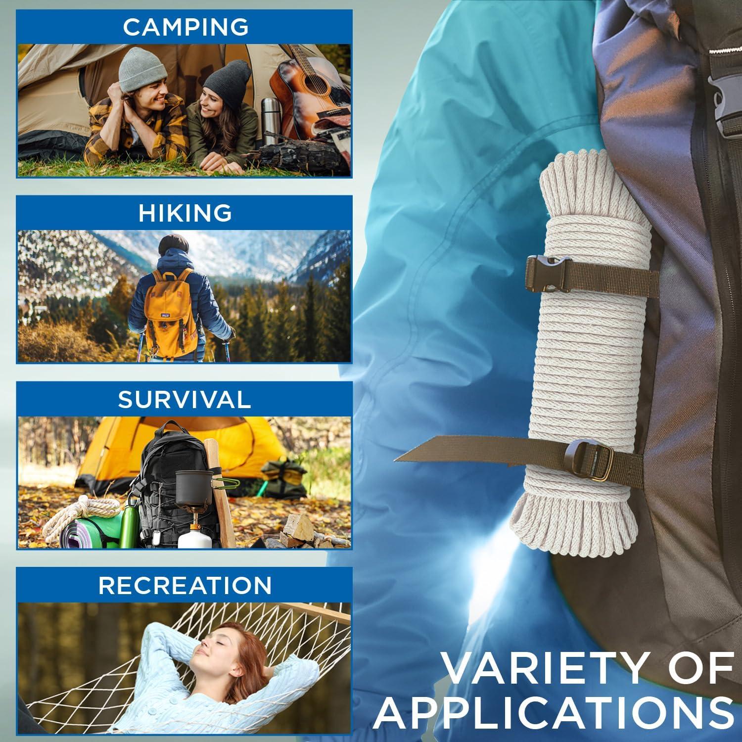 Cuerda de Algodón Trenzada TECEUM 15 m 5 mm Natural Multiusos