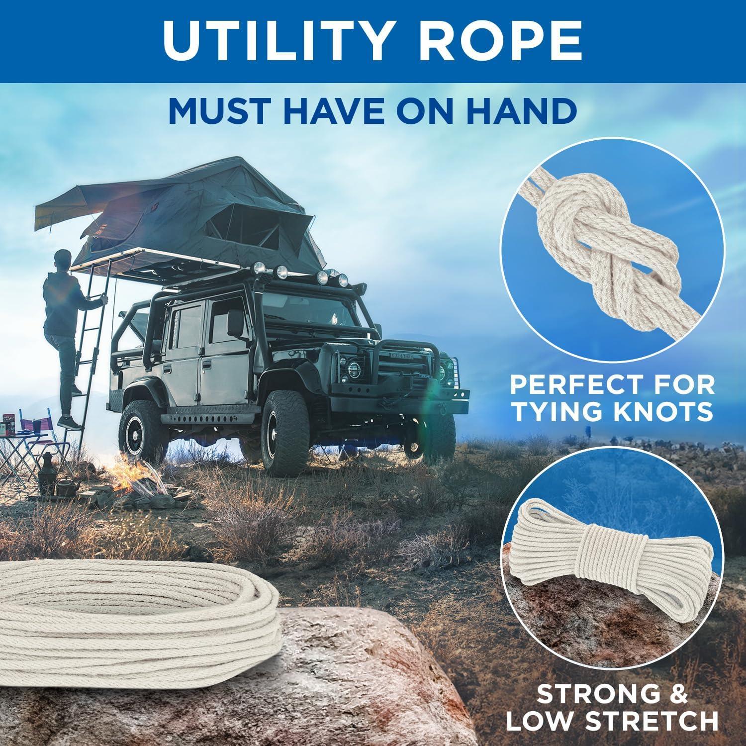 Cuerda de Algodón Trenzada TECEUM 15 m 5 mm Natural Multiusos