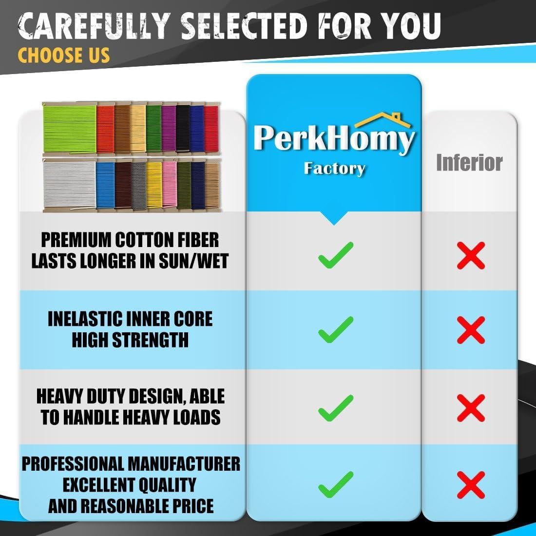 Cuerda de Algodón Trenzada 5mm 15.24m PH PerkHomy Blanco