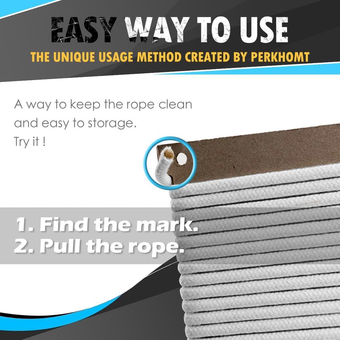 Cuerda de Algodón Trenzada 5mm 15.24m PH PerkHomy Blanco