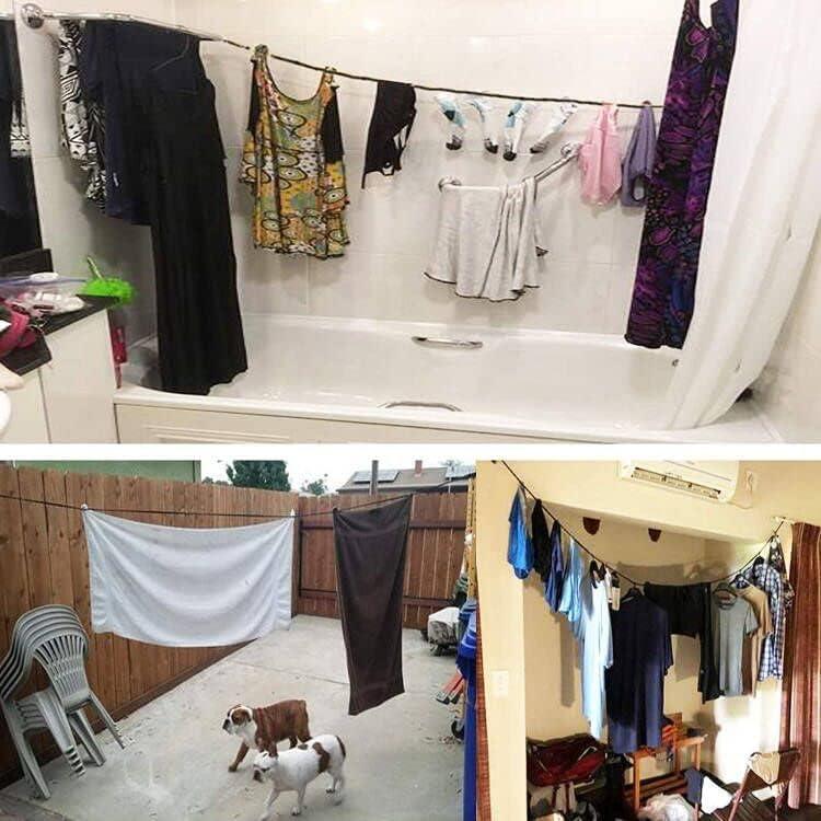 Cuerda elástica para colgar ropa AUXPhome 1.5m-3.5m con ventosas