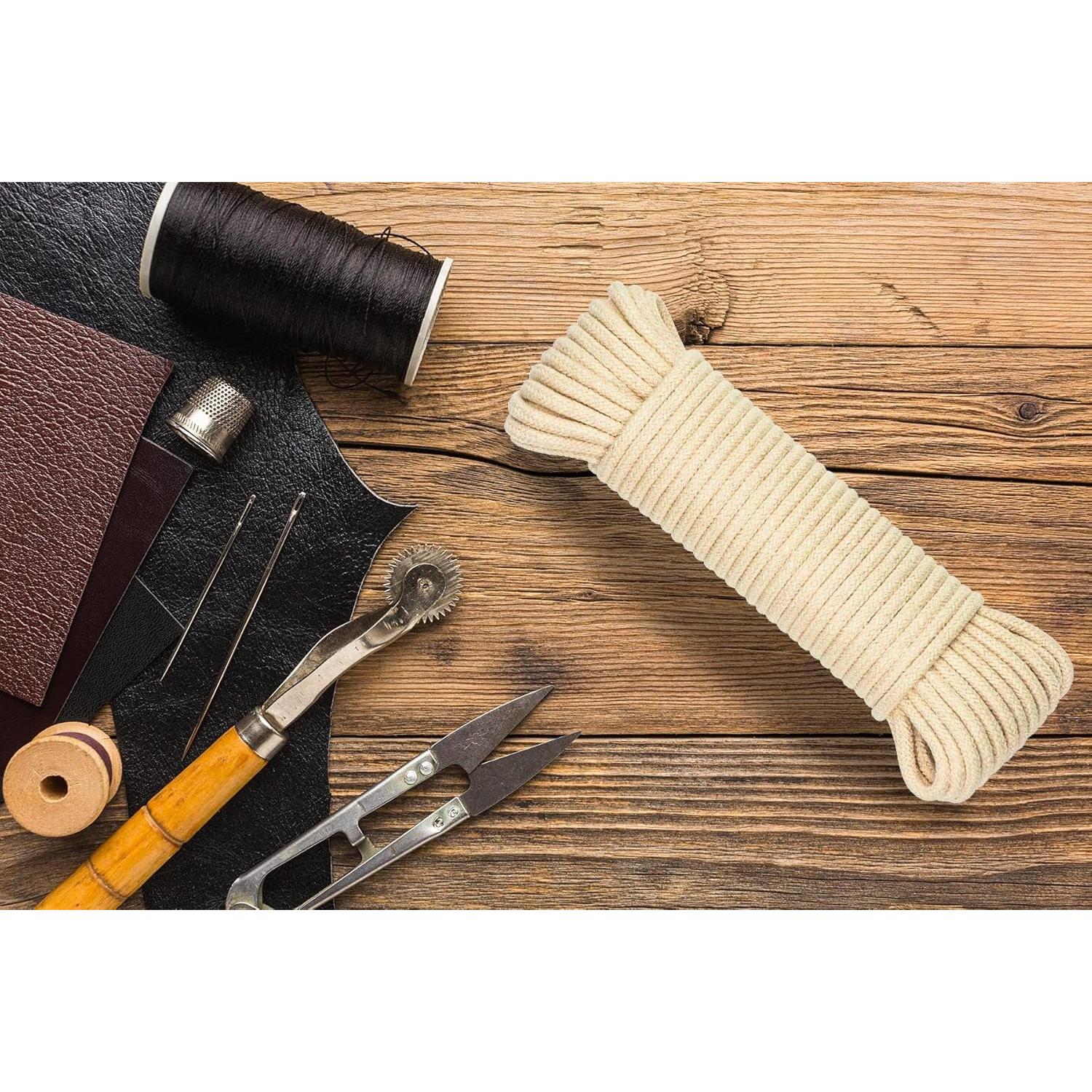 Cuerda de Algodón Natural SteadMax 61m 5mm Alta Resistencia