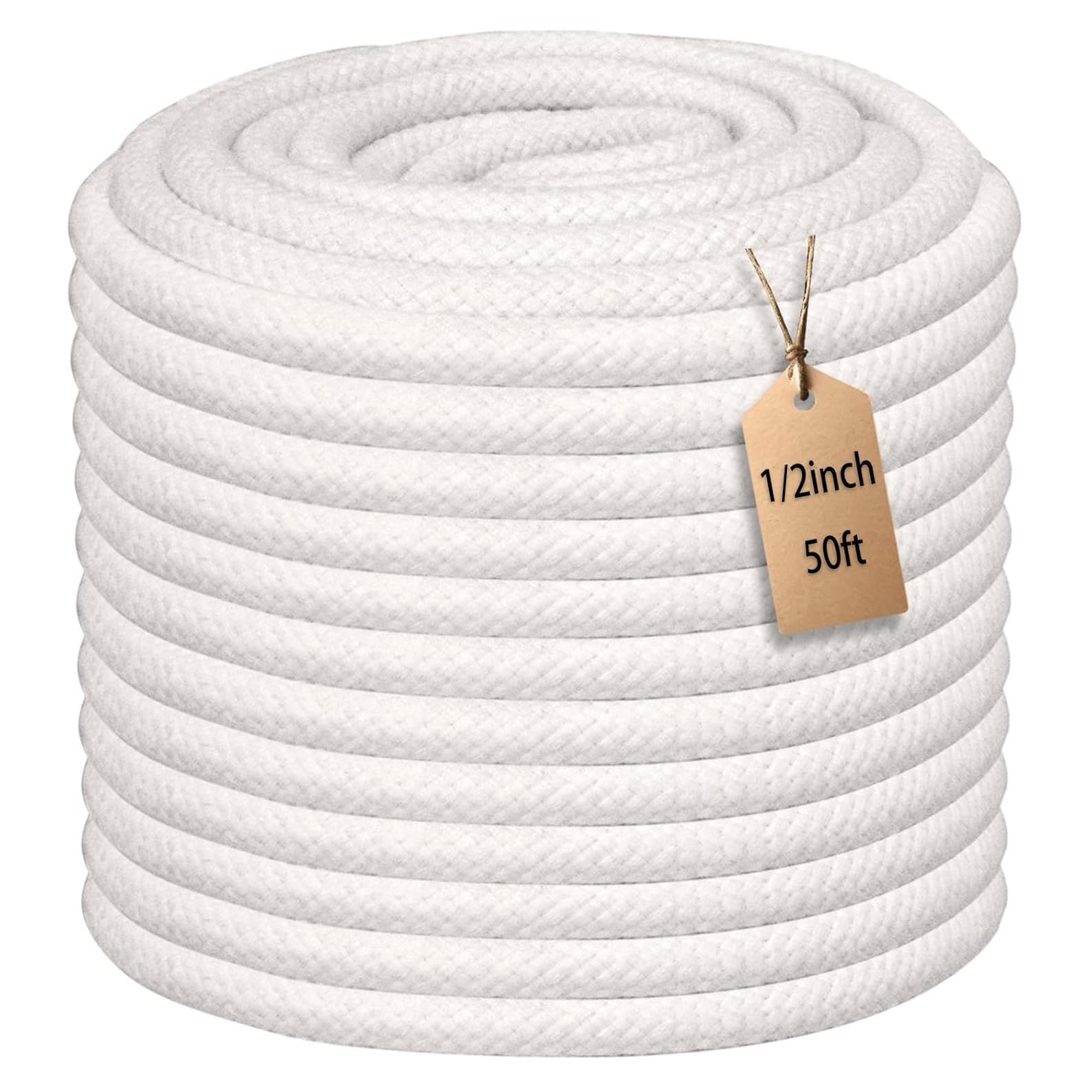 Cuerda de Algodón Trenzada JANJOSN 15m 1.27cm Blanca Suave