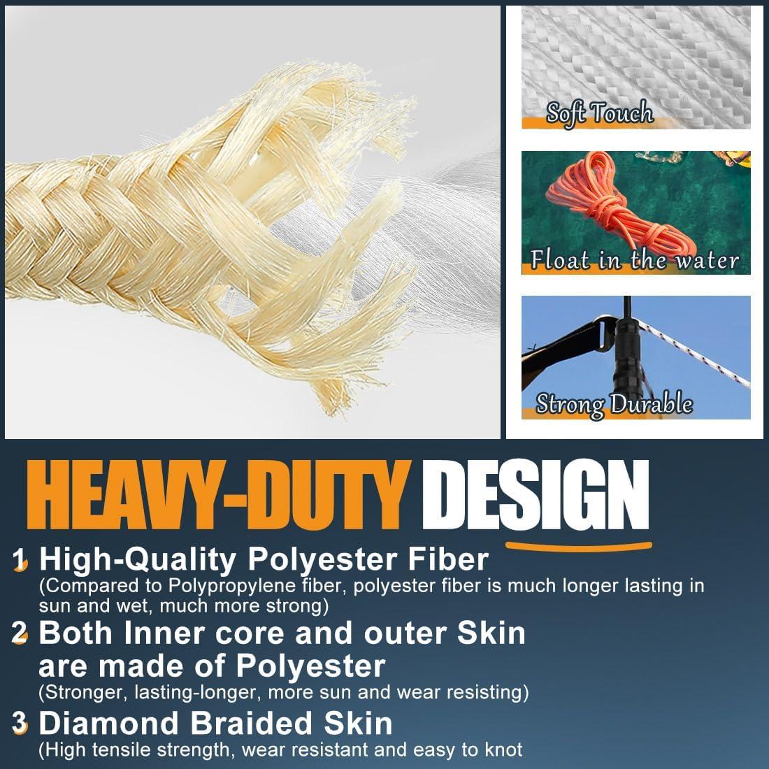 Cuerda de Nylon y Poliéster 30.48 m 6.35 mm SMART&CASUAL Blanca