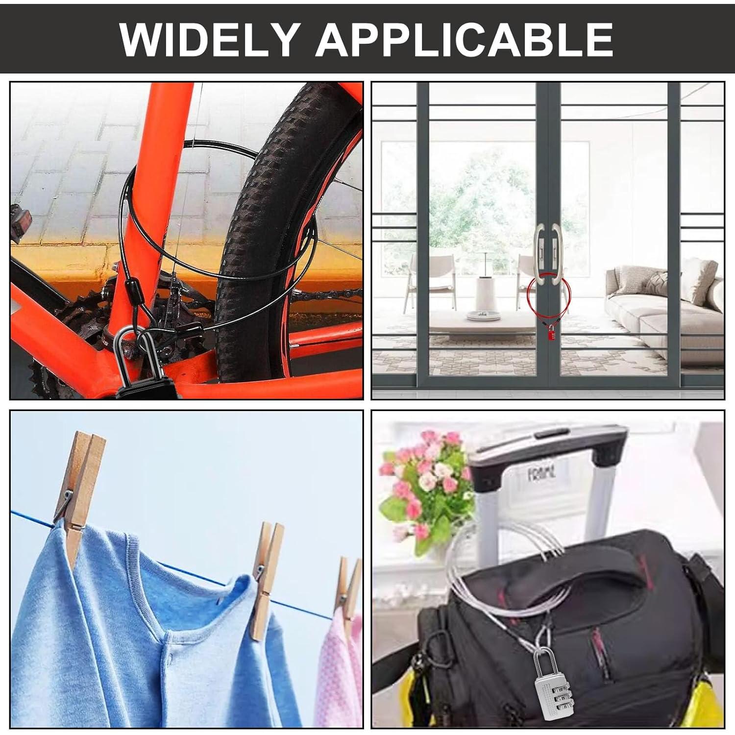 Cable de Seguridad Azul 2m con Candado Combinación Sydien