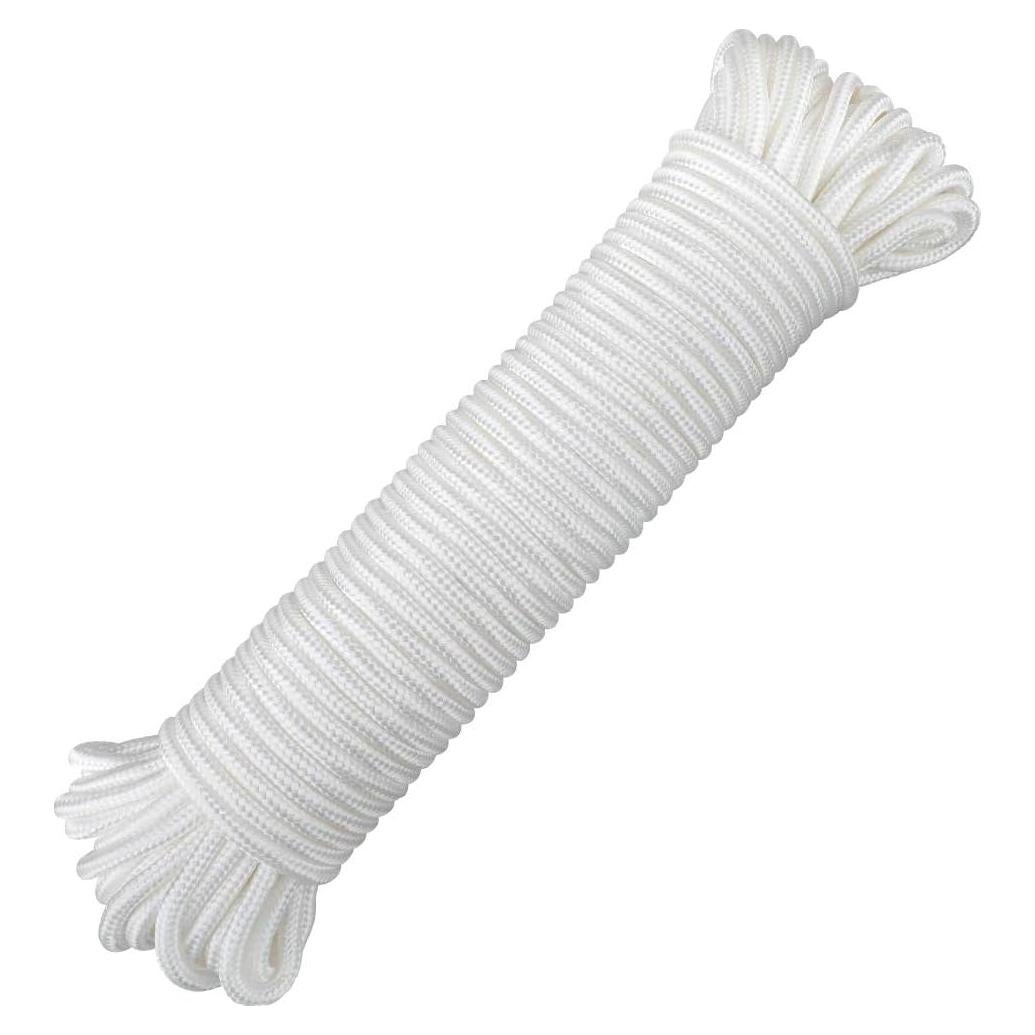 Cuerda de Nylon Trenzada jijAcraft 30.48m 6mm Blanca Multiusos