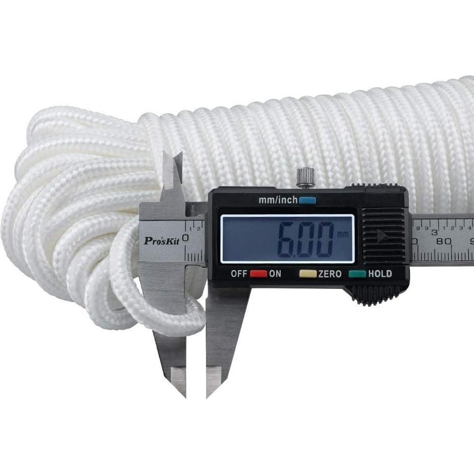 Cuerda de Nylon Trenzada jijAcraft 30.48m 6mm Blanca Multiusos