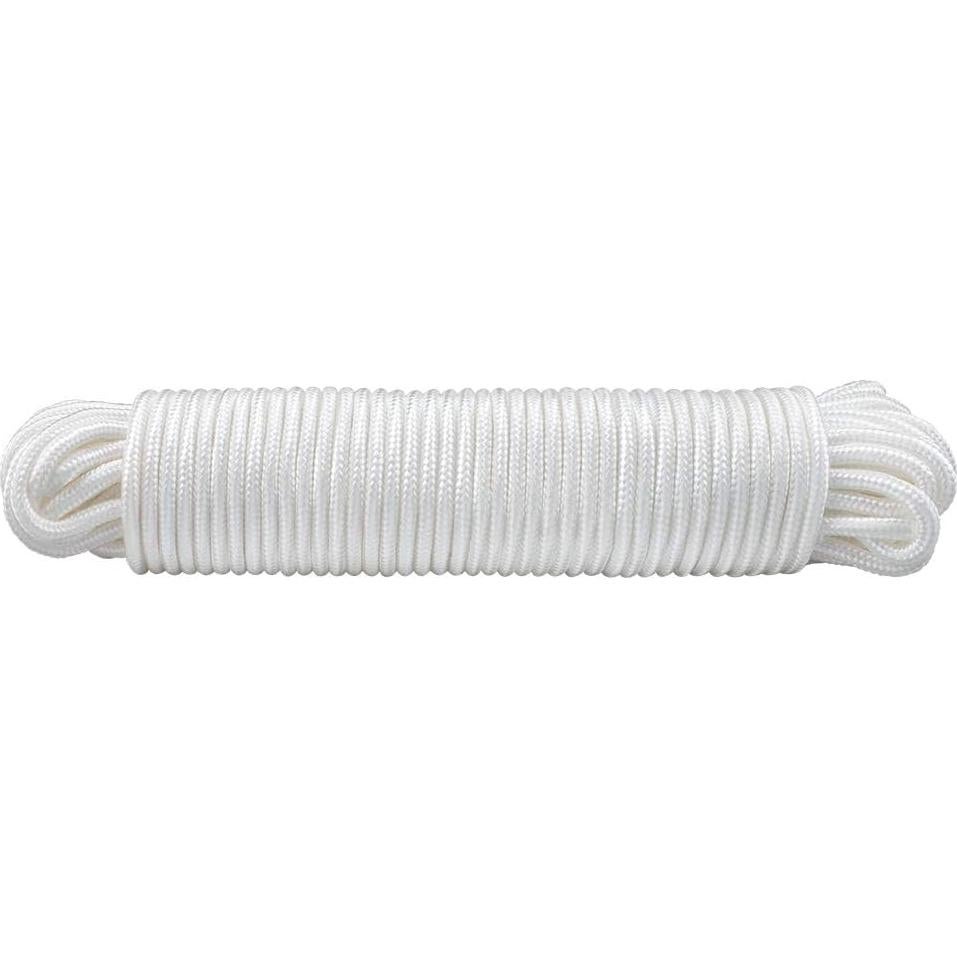 Cuerda de Nylon Trenzada jijAcraft 30.48m 6mm Blanca Multiusos