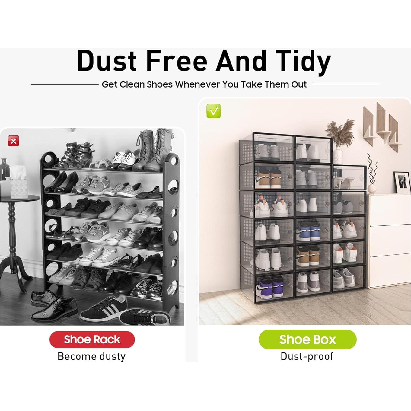 Cajas de Almacenamiento para Zapatos Kuject 12 Piezas X-Large