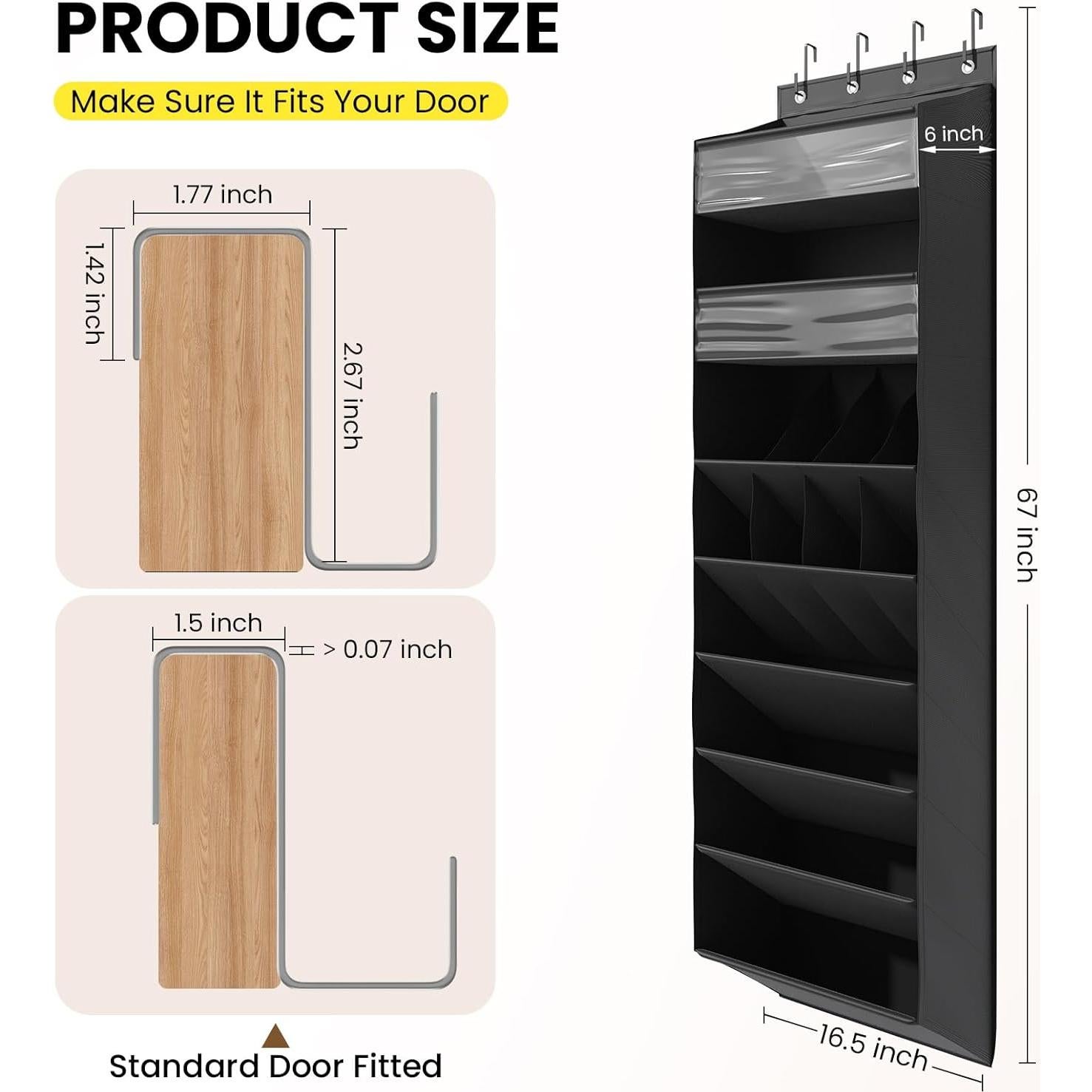 Organizador de Zapatos Colgante Mefirt 8 Niveles Negro