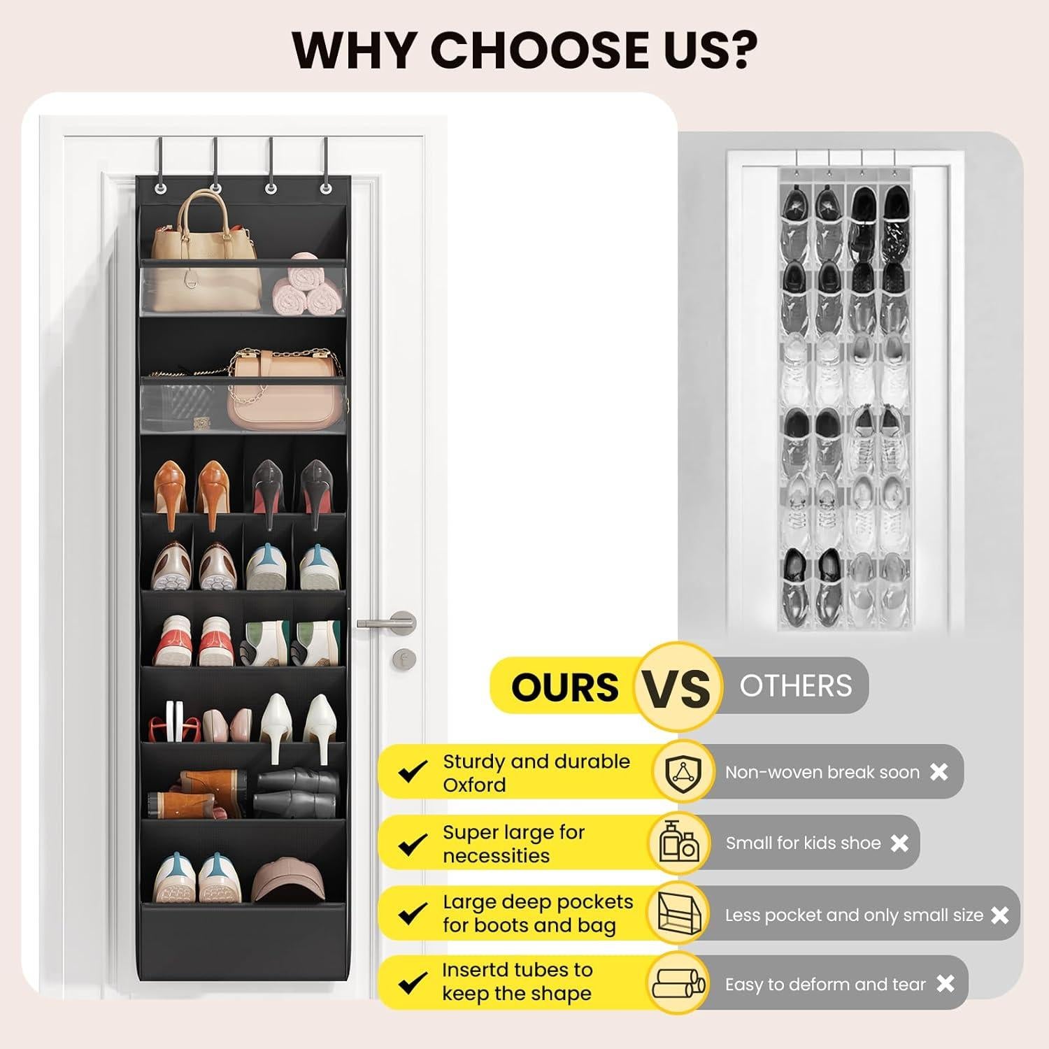 Organizador de Zapatos Colgante Mefirt 8 Niveles Negro