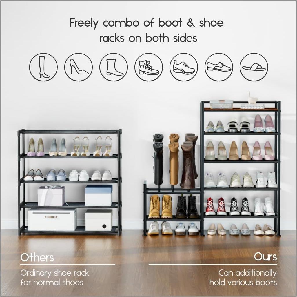 Estante de Zapatos Homsorout 5 Niveles Metal 25 Pares