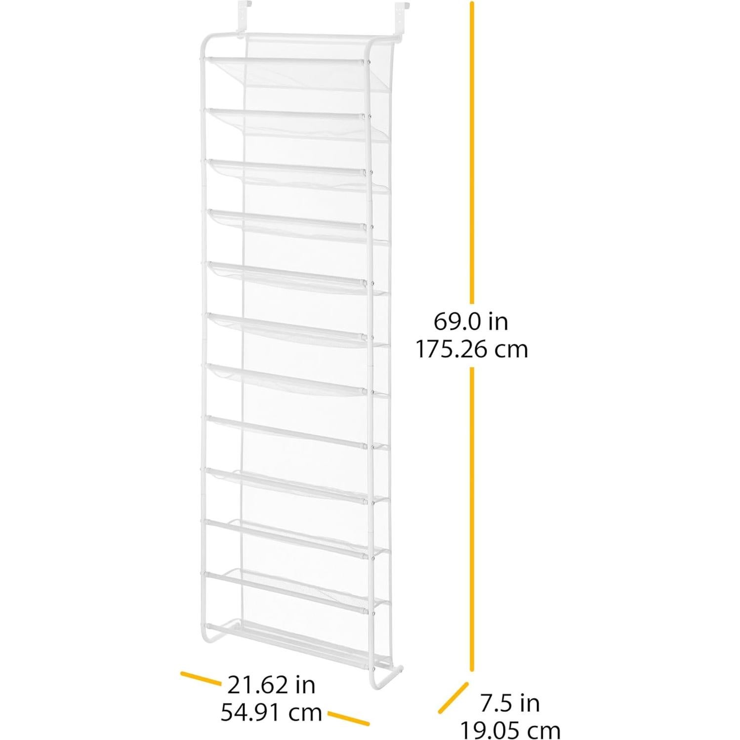 Organizador de Zapatos sobre la Puerta Whitmor - 36 Pares - Blanco