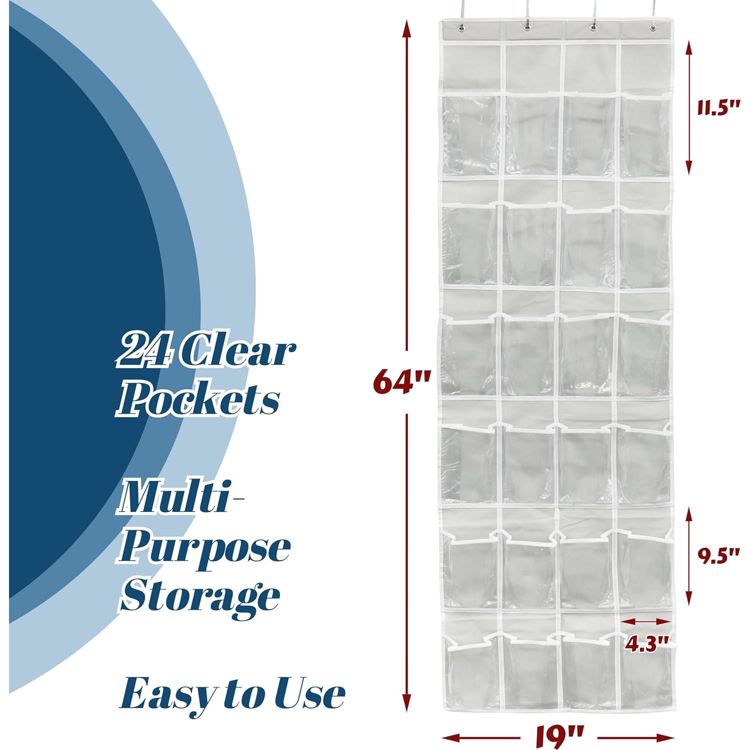 Organizador de Zapatos Colgante Simple Houseware 24 Bolsillos Gris