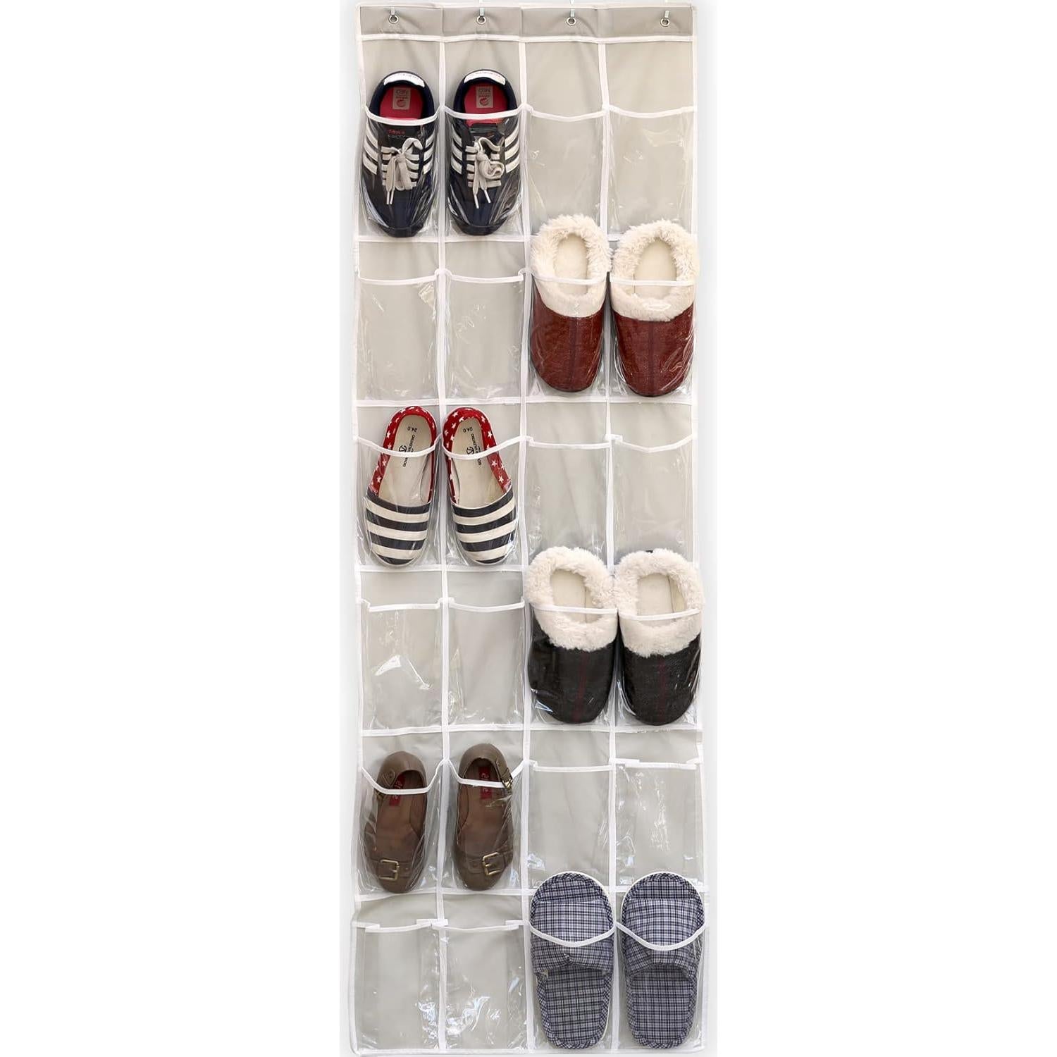 Organizador de Zapatos Colgante Simple Houseware 24 Bolsillos Gris