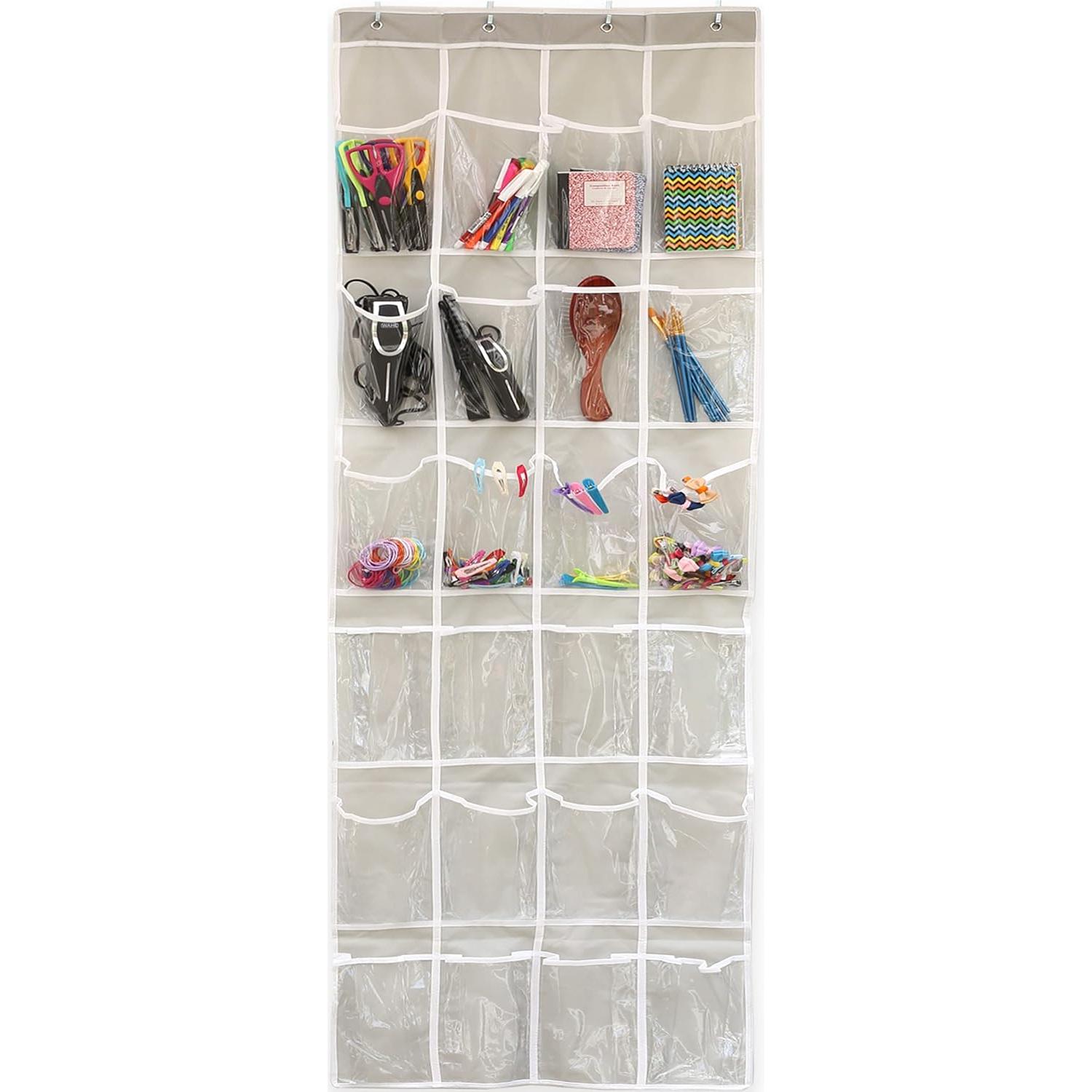 Organizador de Zapatos Colgante Simple Houseware 24 Bolsillos Gris