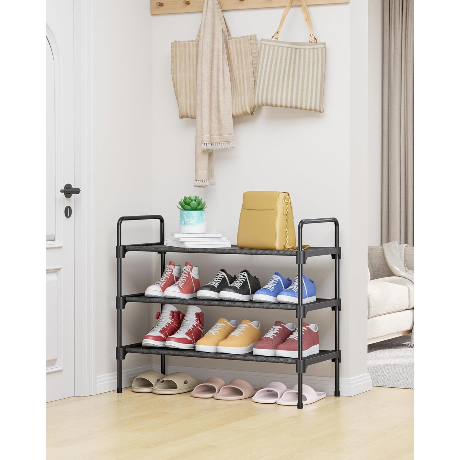 Estante para zapatos Kitsure 3 niveles 70.1x30x57.5cm Negro