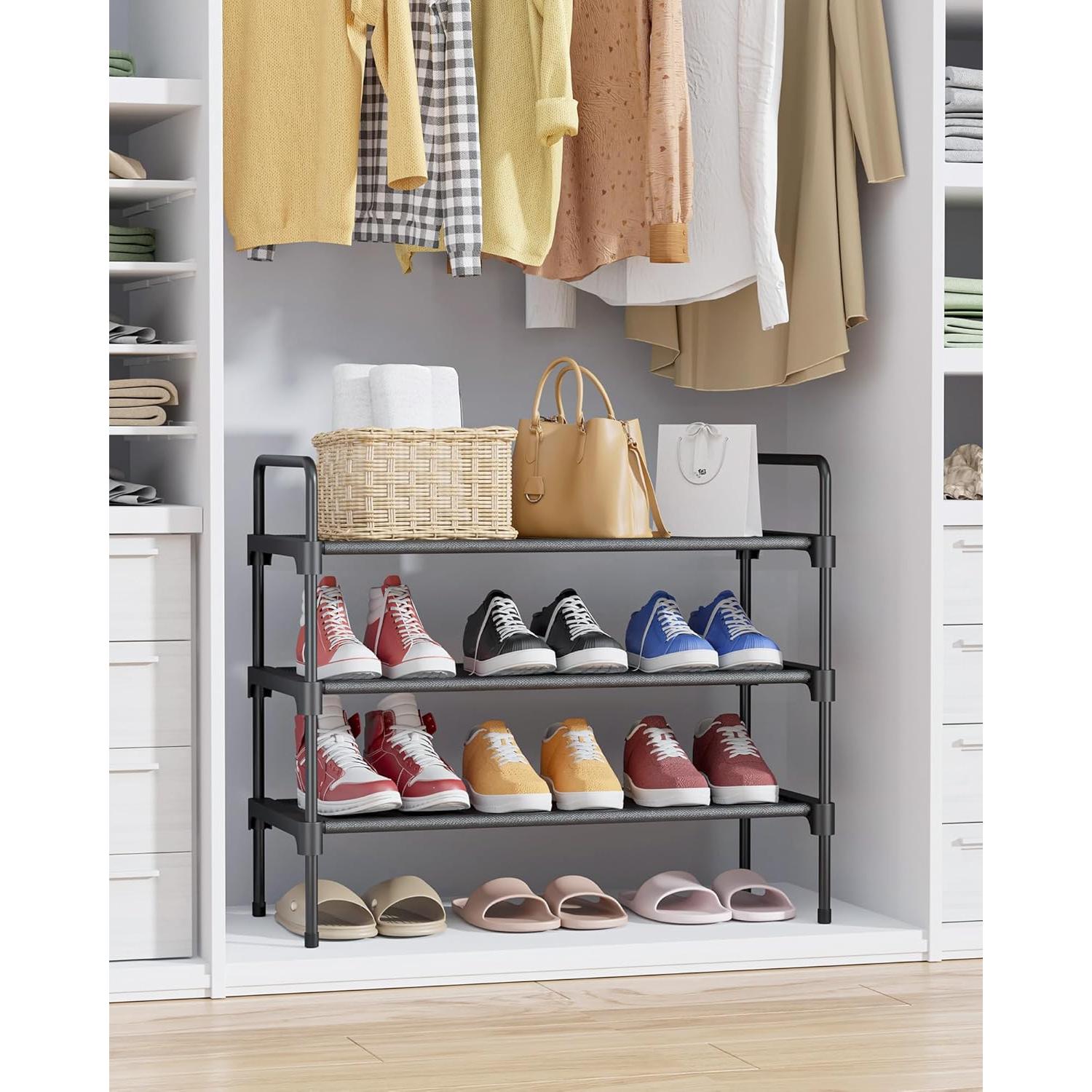 Estante para zapatos Kitsure 3 niveles 70.1x30x57.5cm Negro