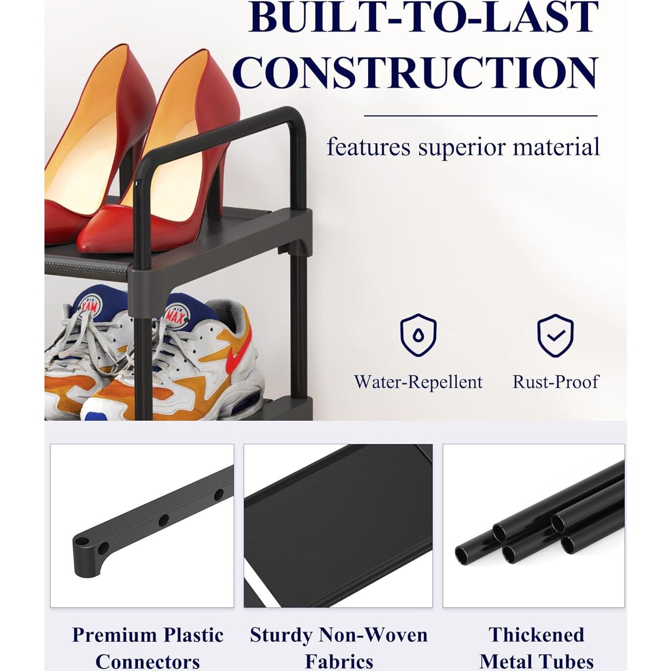 Estante para zapatos Kitsure 3 niveles 70.1x30x57.5cm Negro