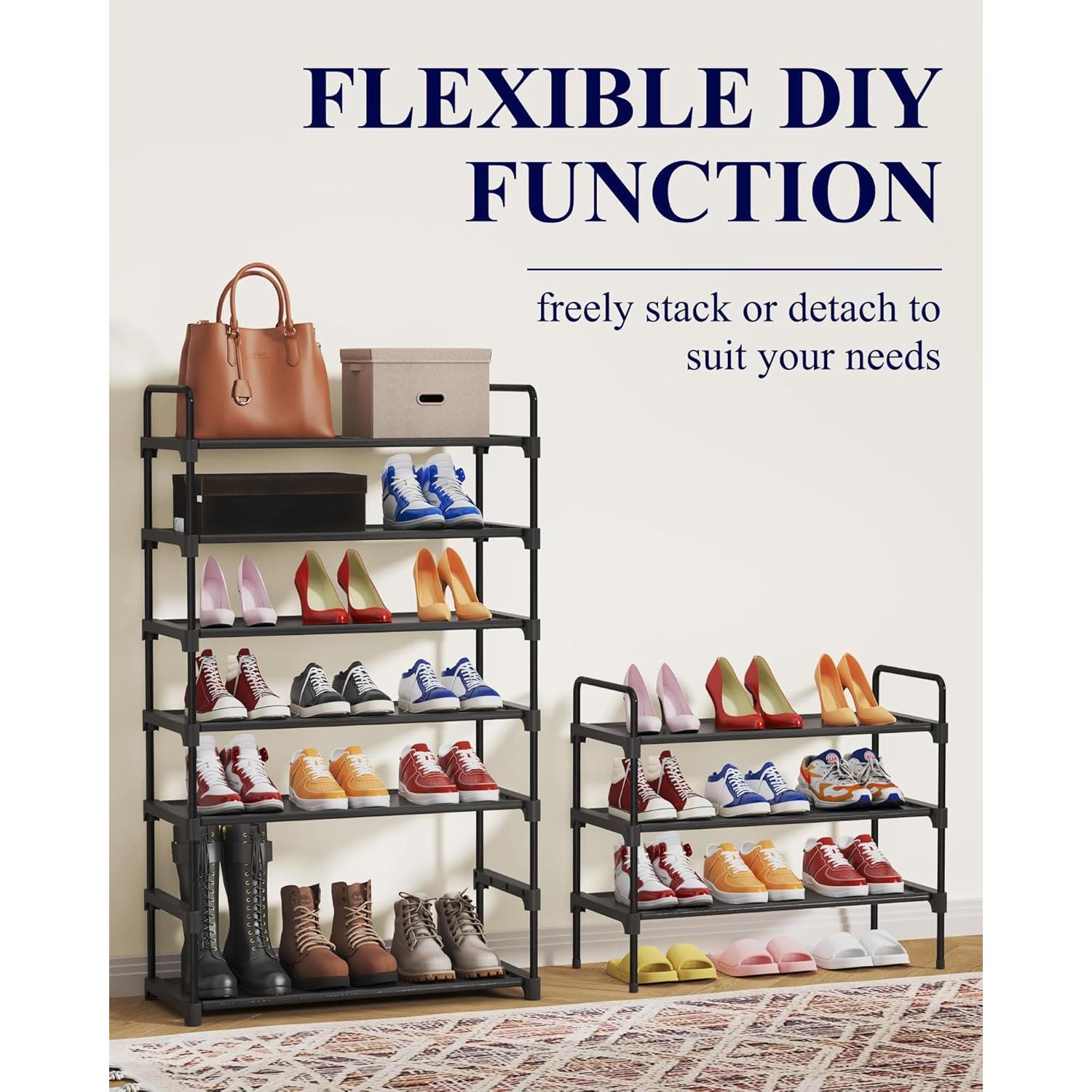 Estante para zapatos Kitsure 3 niveles 70.1x30x57.5cm Negro