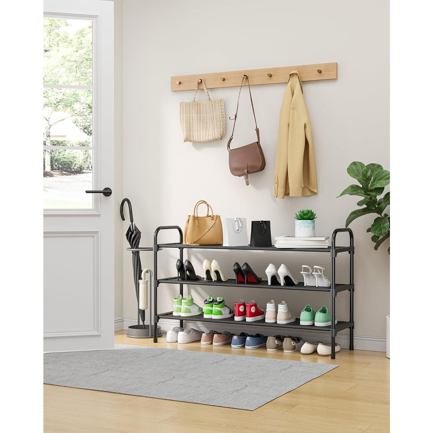 Estante de Zapatos Kitsure 3 Niveles Negro 99.1x30x59 cm