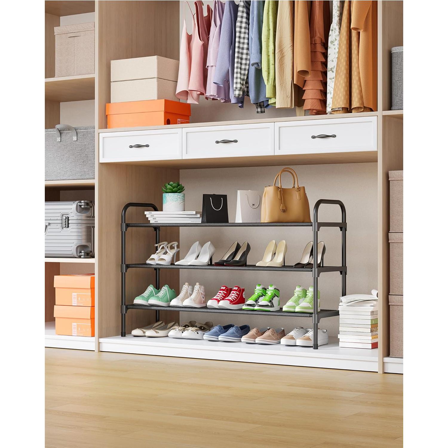 Estante de Zapatos Kitsure 3 Niveles Negro 99.1x30x59 cm