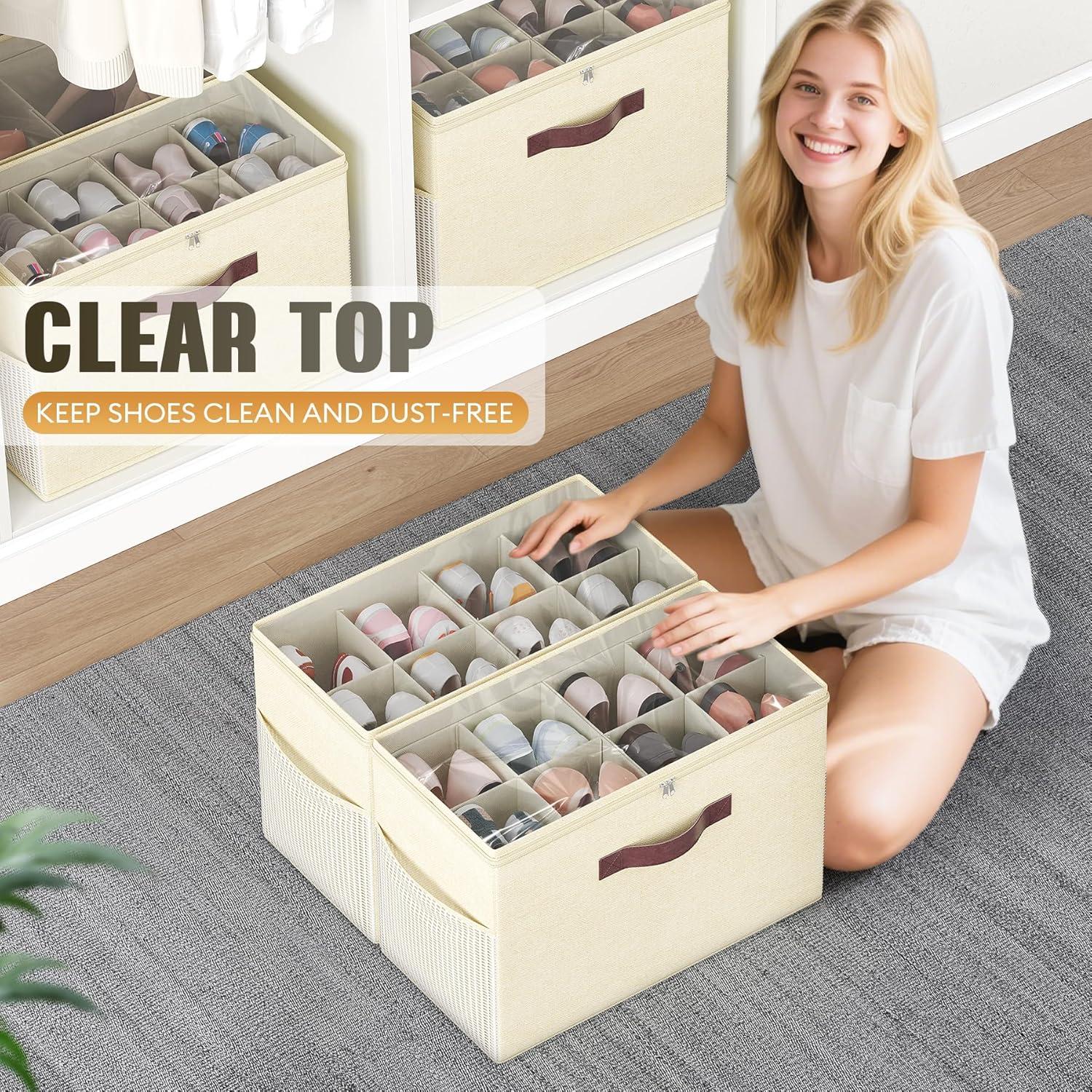 Organizador de Zapatos Budding Joy 2 Piezas Beige Amarillo
