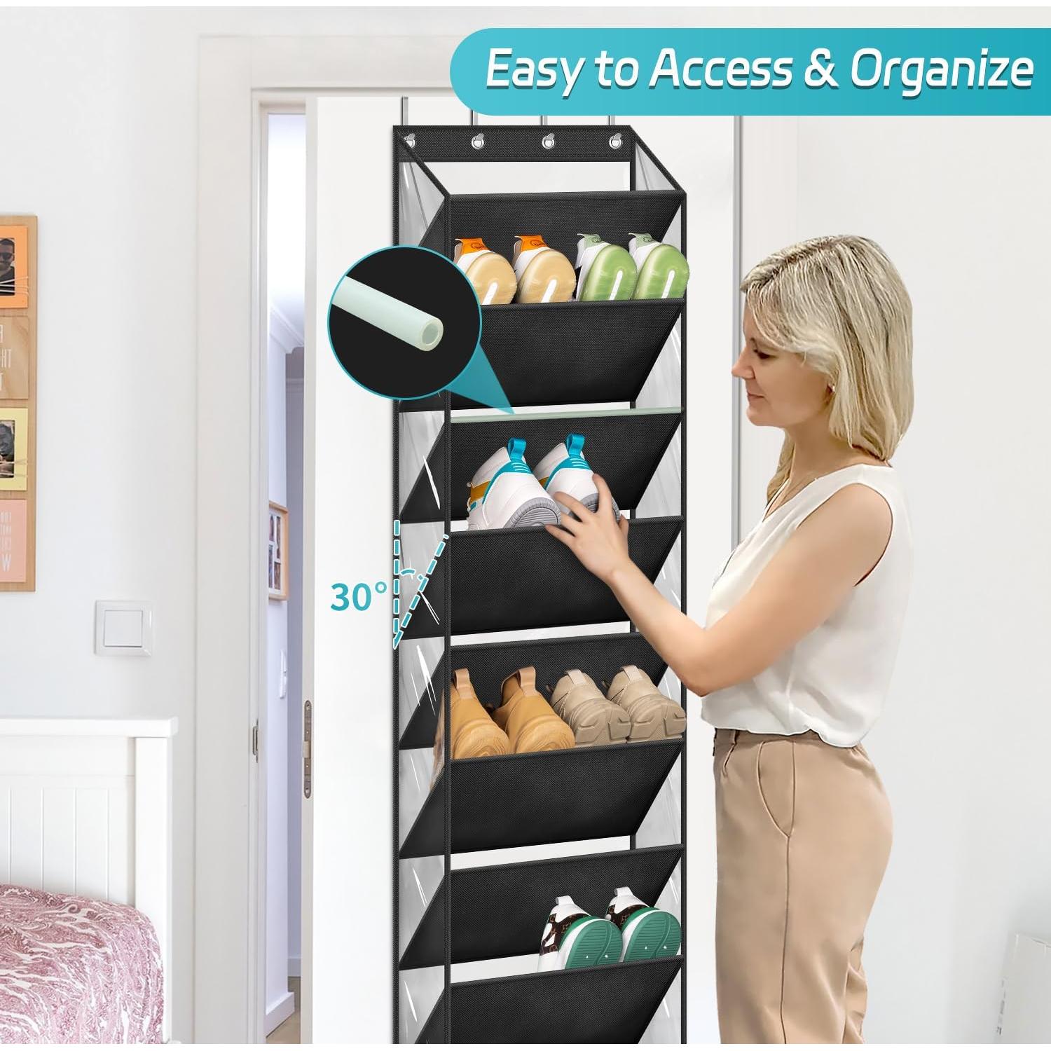 Organizador de Zapatos Colgante AOODA 20 Pares Negro 180 cm