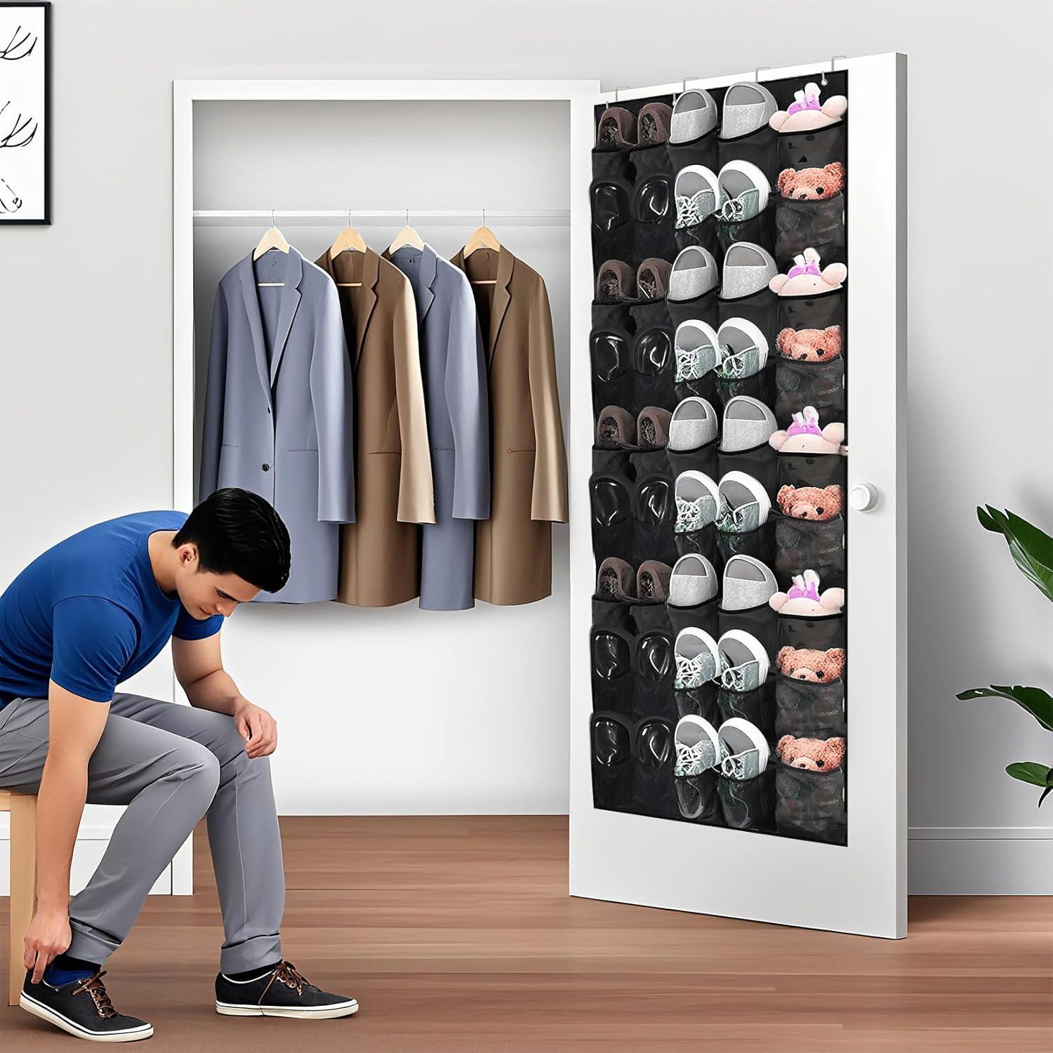 Organizador de Zapatos Hualleko 40 Bolsillos Colgante Negro