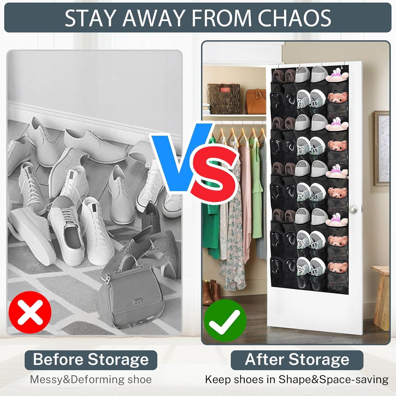 Organizador de Zapatos Hualleko 40 Bolsillos Colgante Negro