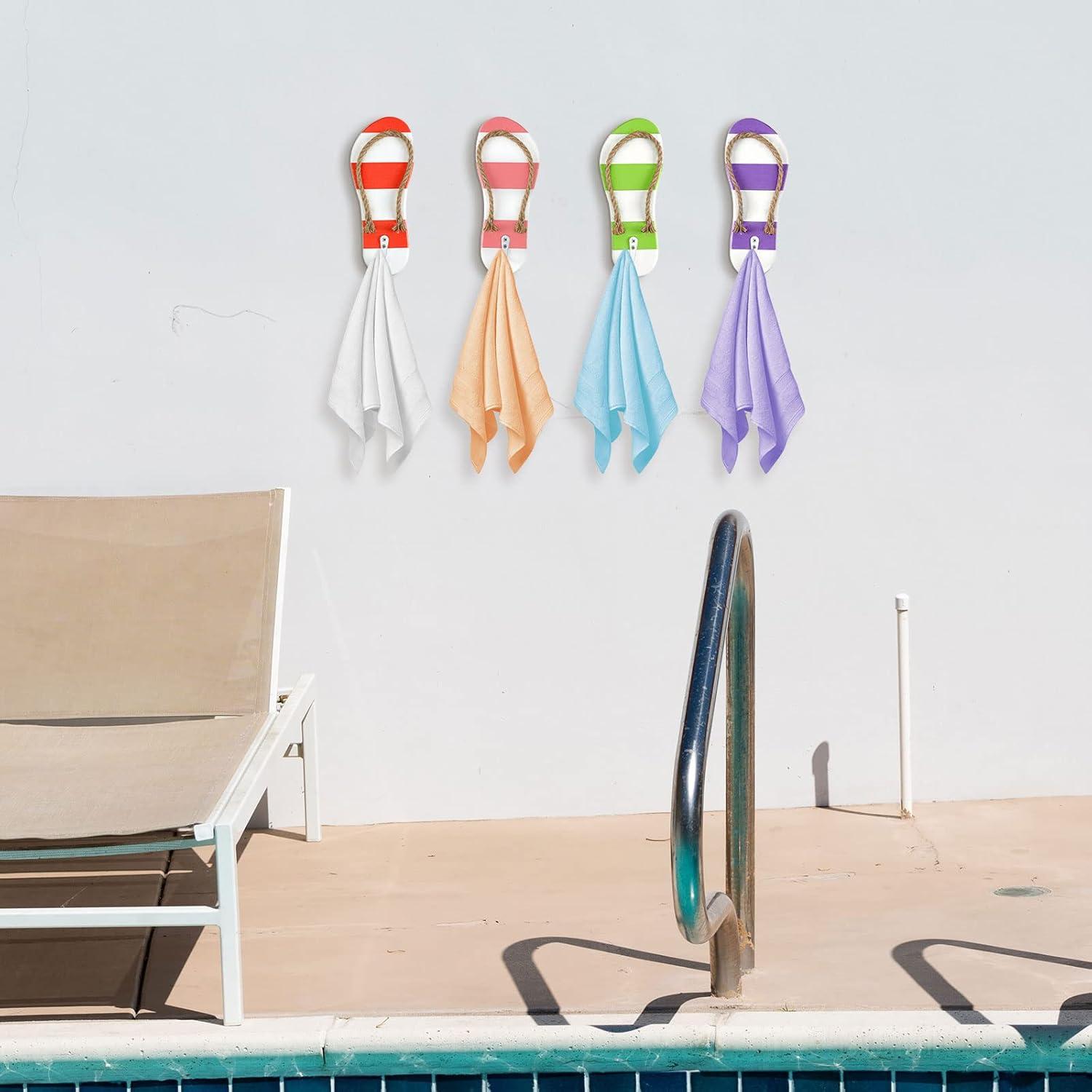 Ganchos de Pared Sintuff 4 Pcs Chancla Madera Decorativos