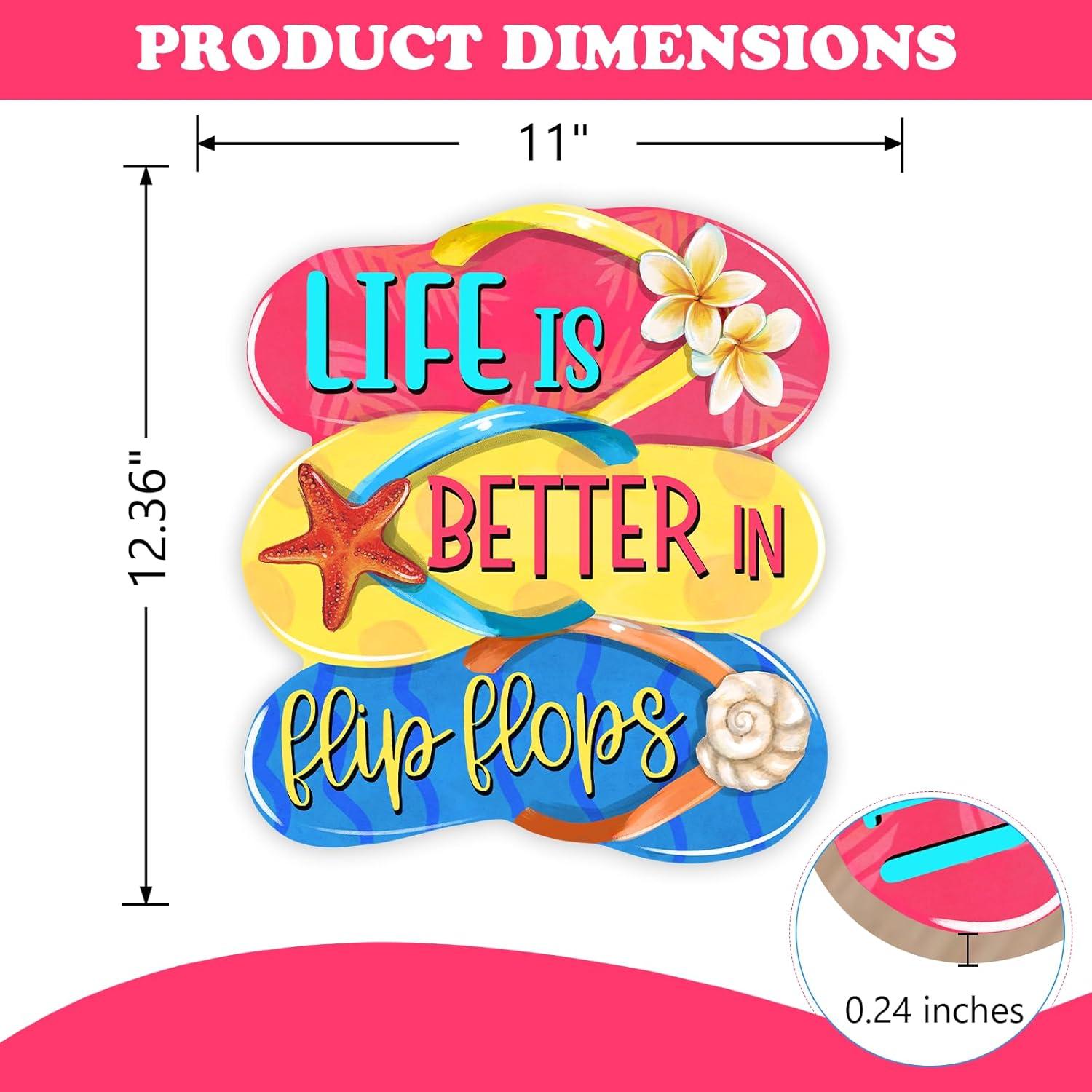 Cartel de Puerta Tropical Bolisom 30.5x30.5cm Chanclas