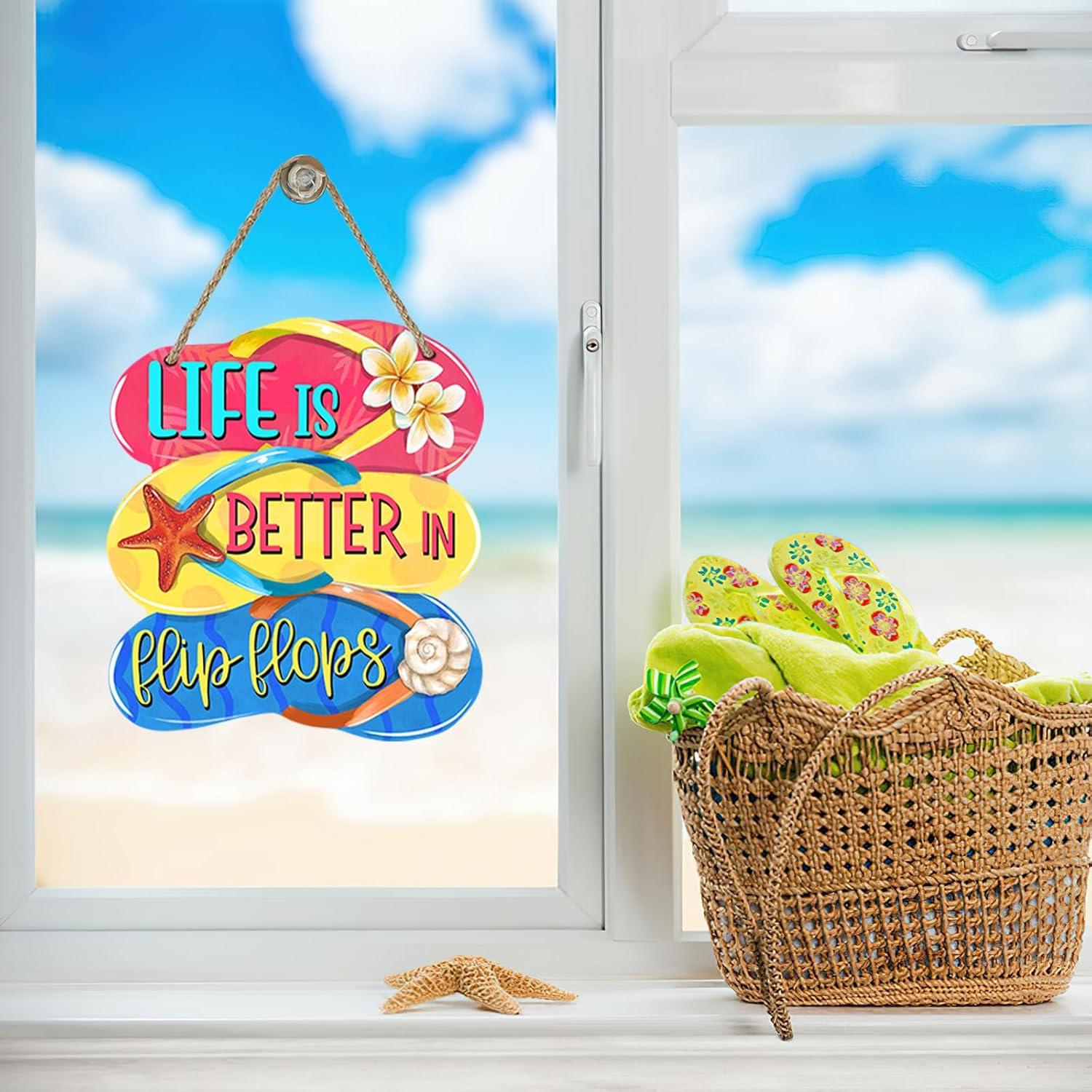 Cartel de Puerta Tropical Bolisom 30.5x30.5cm Chanclas