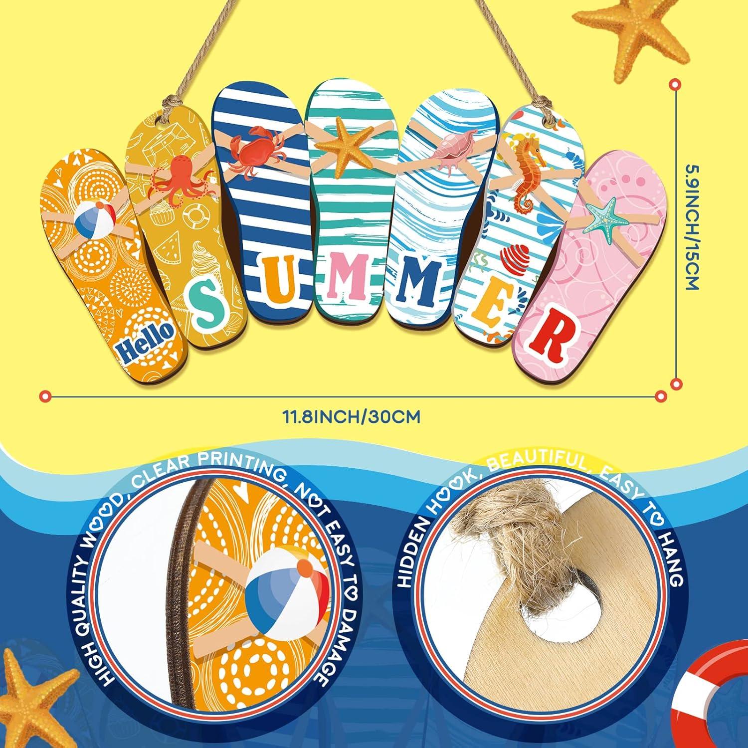 Cartel de Puerta Yookeer Estilo Chanclas 30x15 cm Decoración Verano