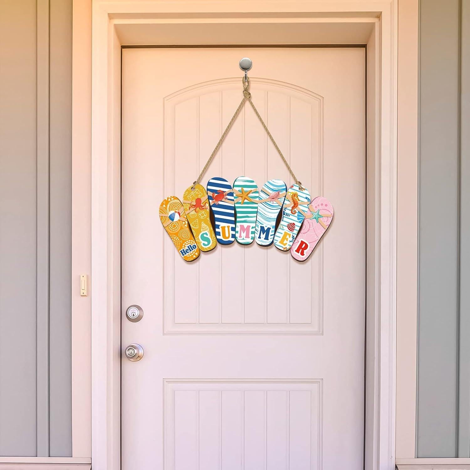 Cartel de Puerta Yookeer Estilo Chanclas 30x15 cm Decoración Verano