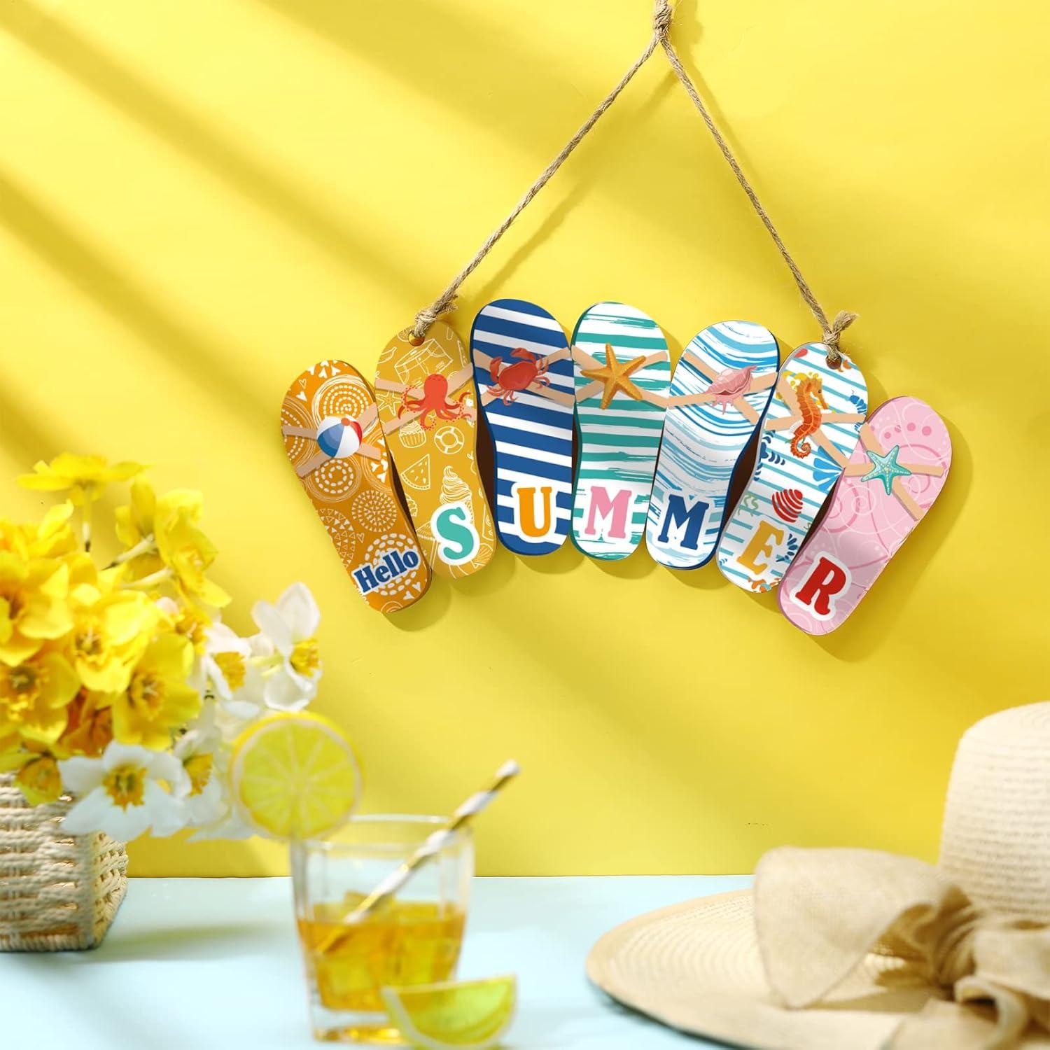 Cartel de Puerta Yookeer Estilo Chanclas 30x15 cm Decoración Verano