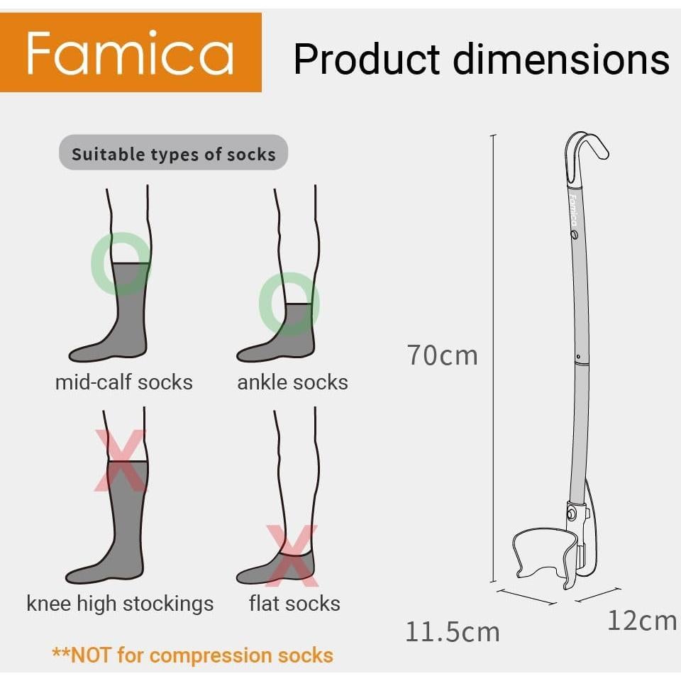 Ayuda para Poner Calcetines Famica - Dispositivo Ergonómico