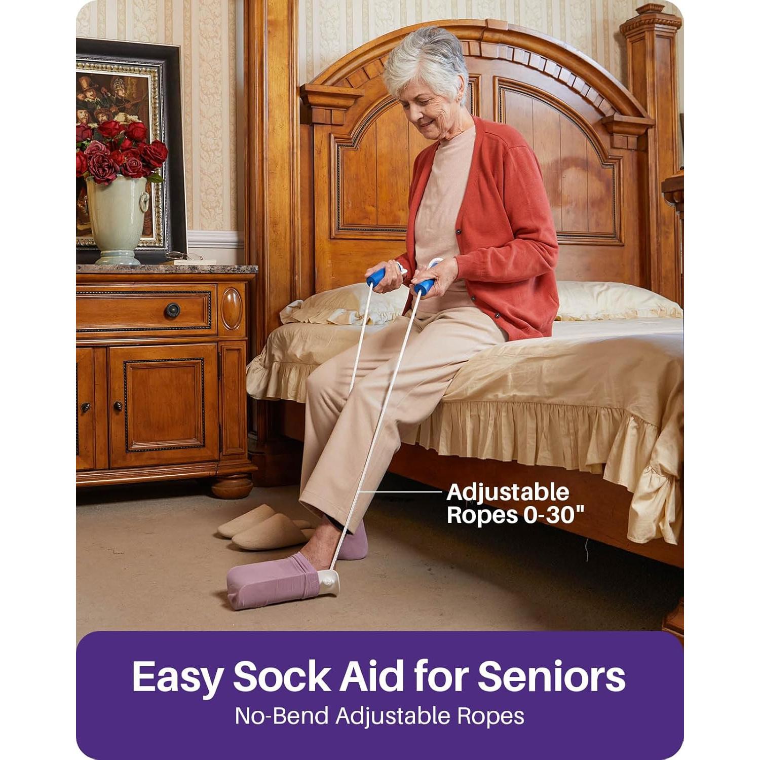 Ayuda para Ponerse Calcetines Kekoy - Blanco, 10.2 cm