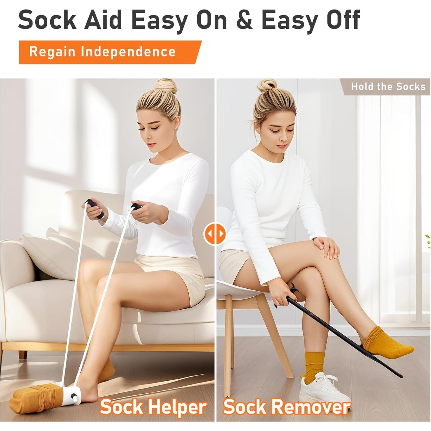 Kit Ayuda para Poner Calcetines JFMkaer - 36 cm Asistente