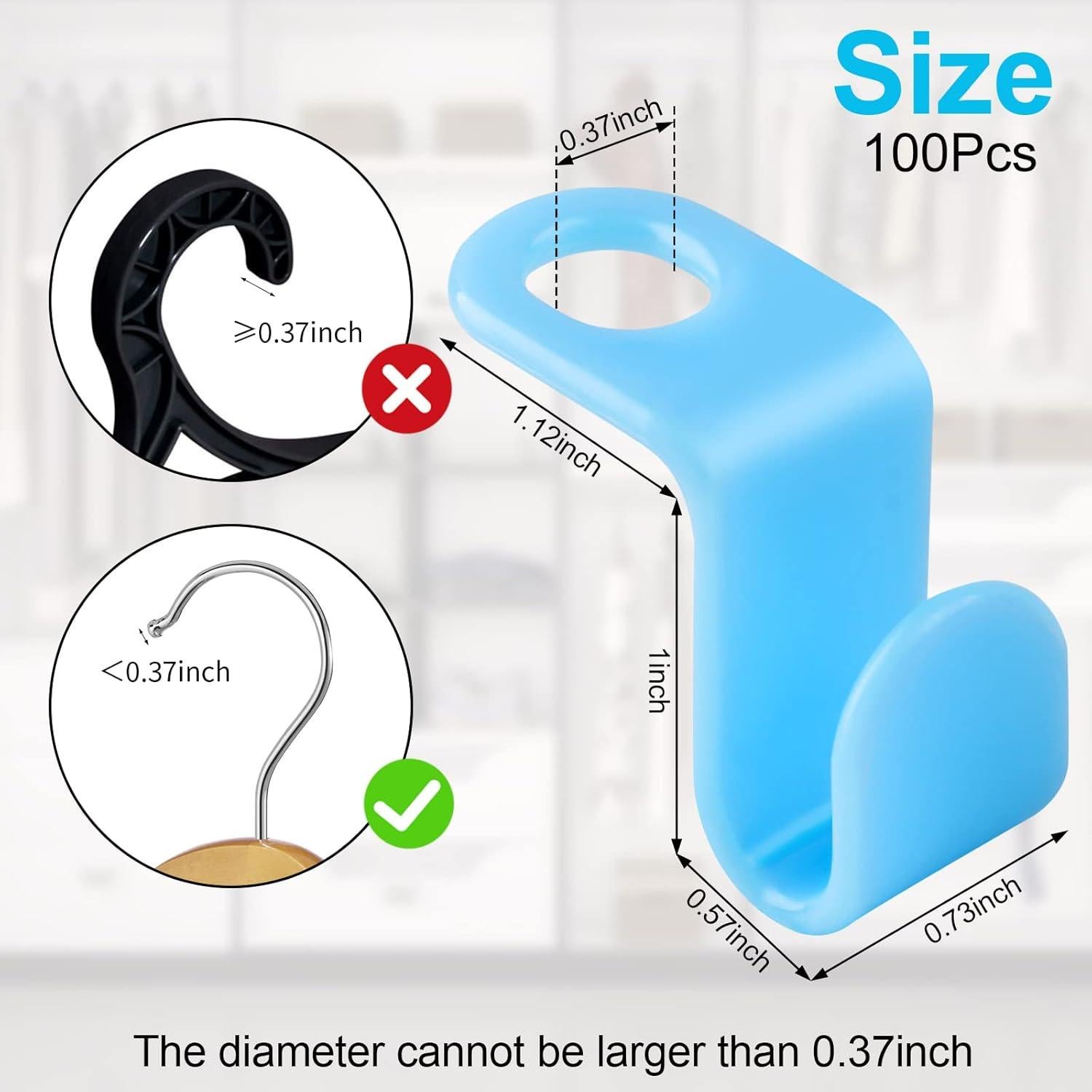 100 Ganchos Conectores para Perchas PECULA - Ahorra Espacio