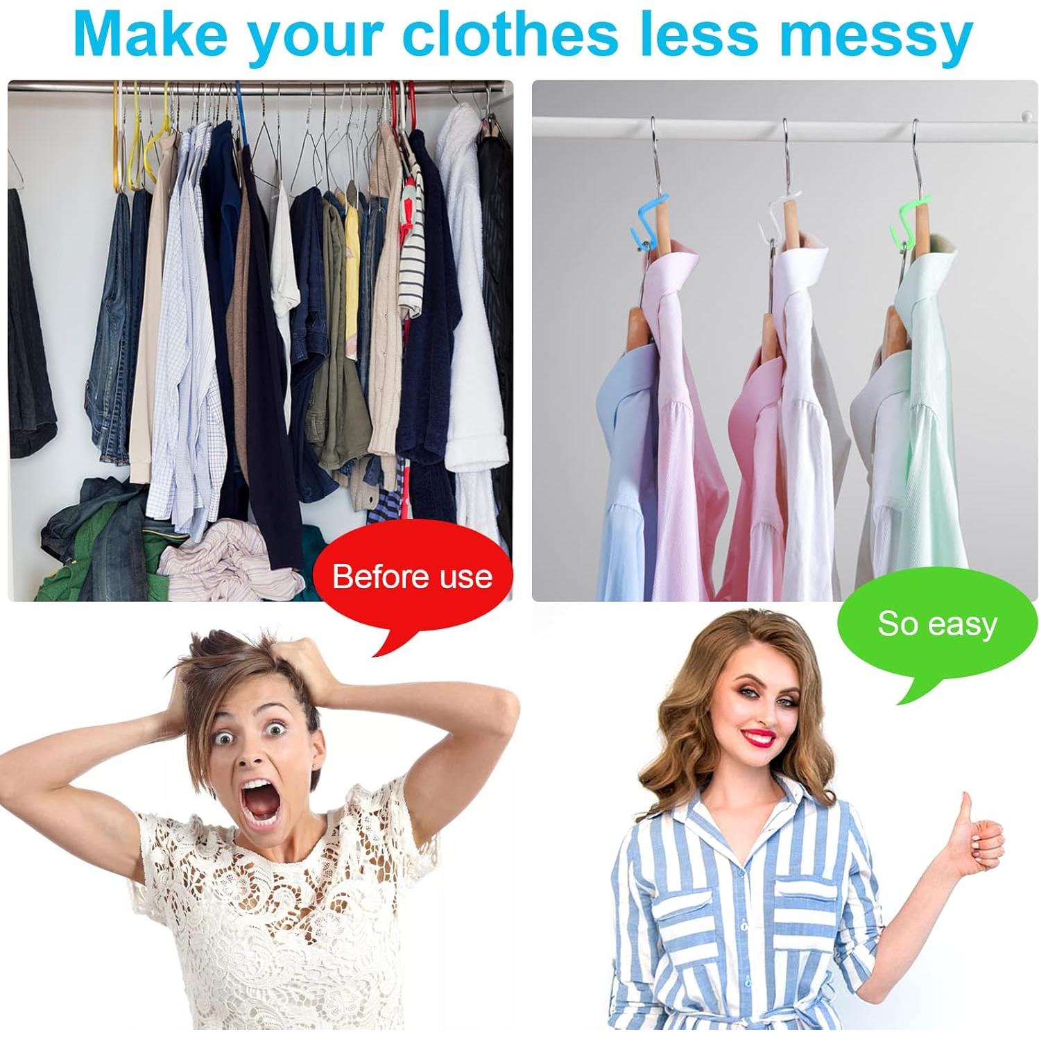 100 Ganchos Conectores para Perchas PECULA - Ahorra Espacio