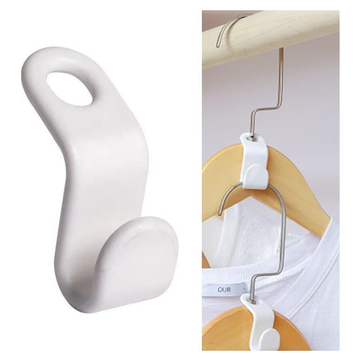 Ganchos para Perchas Otylzto 50pcs Ahorra Espacio Blanco